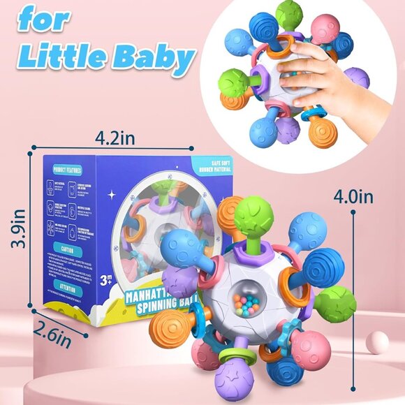 Baby Teething Toys for 0-6 6-12 Months Ages Newborn Infant Sensory Toys - Picture 2 of 6